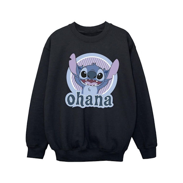 Disney Girls Lilo And Stitch Ohana Circle Sweatshirt 12-13 År Black 12-13 Years