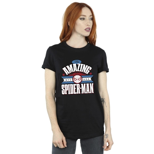 Marvel Womens/Ladies Spider-Man NYC Amazing Cotton Boyfriend T-shirt Black L