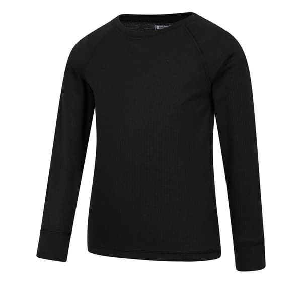 Mountain Warehouse Talus Rundhals Base Layer T-shirt för Barn Black 9-10 Years