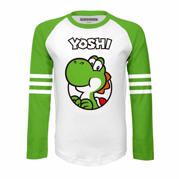 Super Mario Childrens/Kids Yoshi Sedan 1990 Långärmad T-Shir White 7-8 Years