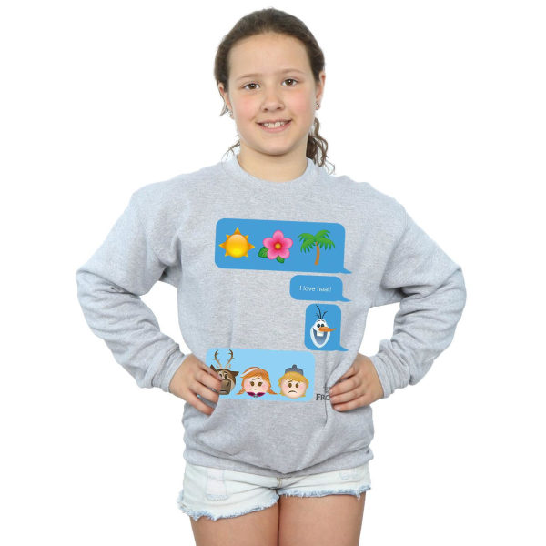 Disney Girls Frozen I Love Heat Sweatshirt 12-13 år Sport G Sports Grey 12-13 Years