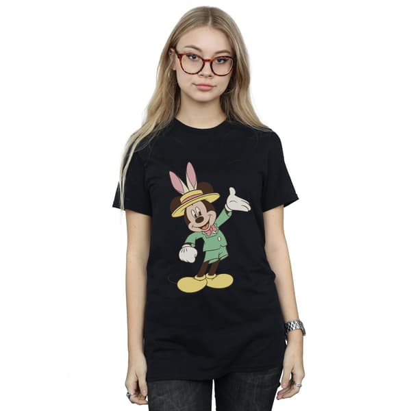 Disney Dam/Dam Mickey Mouse Påskhare Bomull Boyfriend Black 3XL