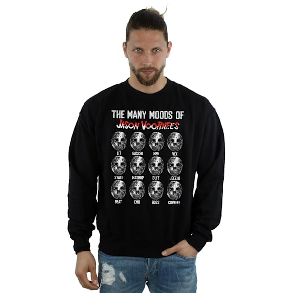 Fredag den 13:e Herr The Many Moods Of Jason Voorhees Sweatshirt M Black M