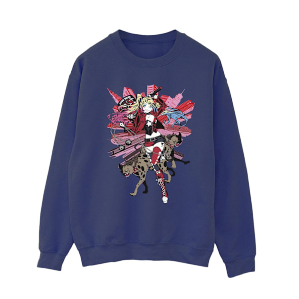 DC Comics Dam/Kvinnor Harley Quinn Hyenas Sweatshirt S Marinblå B Navy Blue S