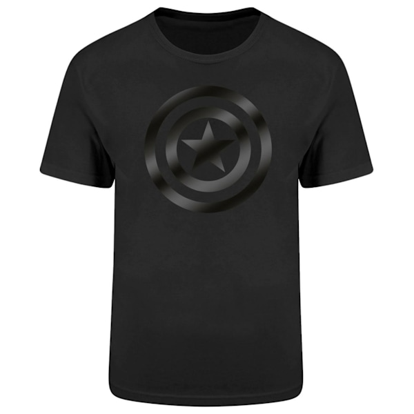 Captain America Unisex Vuxen Sköld T-shirt M Svart Black M