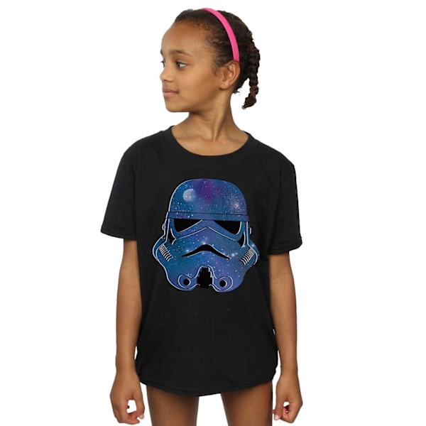 Star Wars T-shirt för flickor Stormtrooper Space Cotton 5-6 år Bla Black 5-6 Years