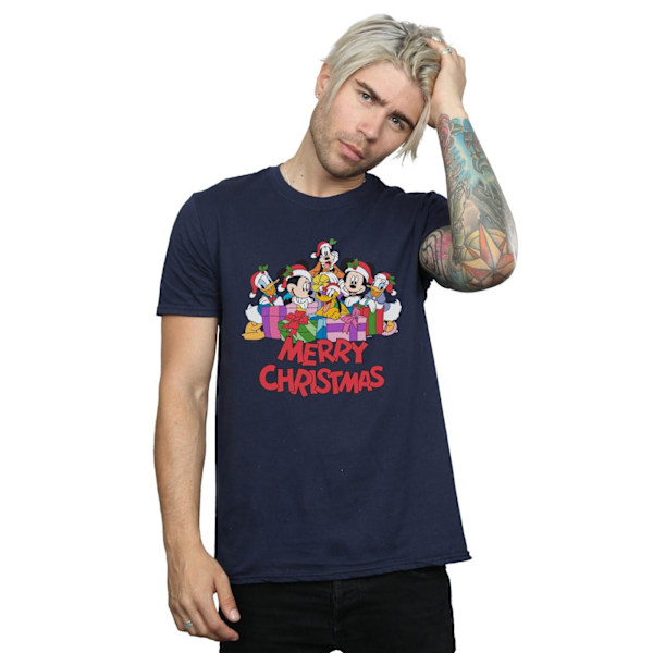 Disney Herr Mickey Mouse Och Vänner Jul T-Shirt M Marinblå B Navy Blue M