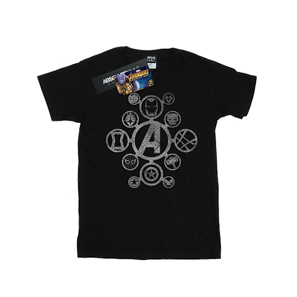 Marvel Herr Avengers Infinity War Distressed Metal Icons T-Shir Black XXL