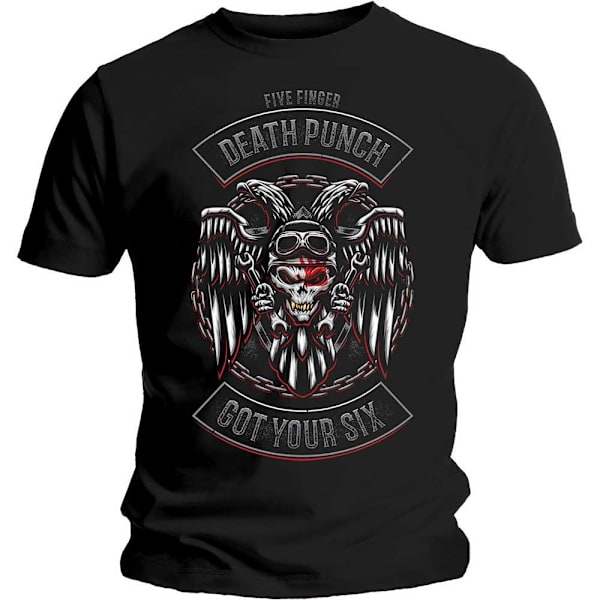Five Finger Death Punch Unisex Vuxen Biker Badge T-Shirt XL Bla Black XL