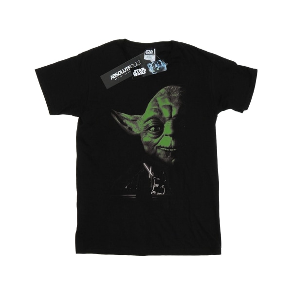 Star Wars Boys Yoda Green Face T-shirt 12-13 år Svart Black 12-13 Years