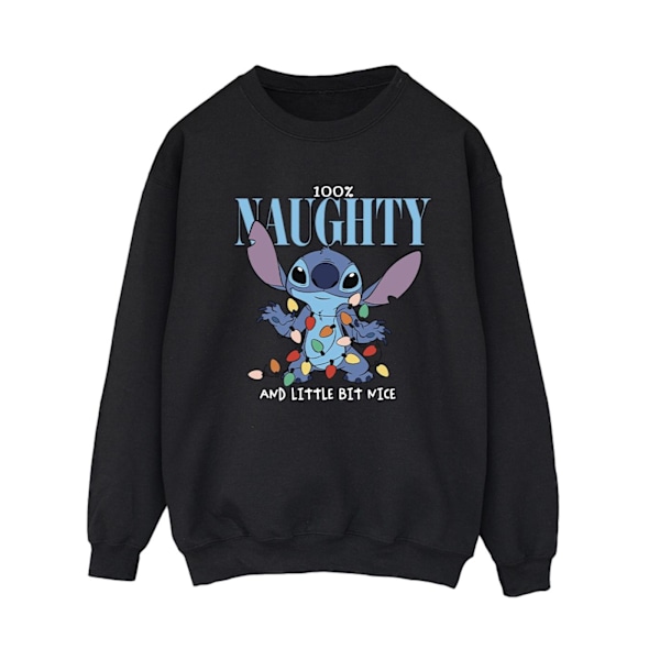Disney Dam/Kvinnor Lilo & Stitch Naughty & Nice Sweatshirt 5X Black 5XL