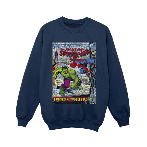 Marvel Boys Spider-Man VS Hulk Cover Sweatshirt 7-8 Years Navy Navy Blue 7-8 Years