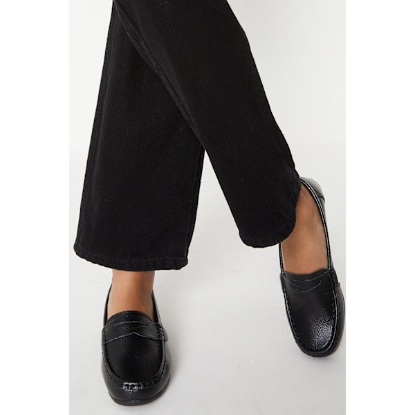 Good For The Sole Dam/Dam Niamh Läder Bred Loafers 3 UK Black 3 UK