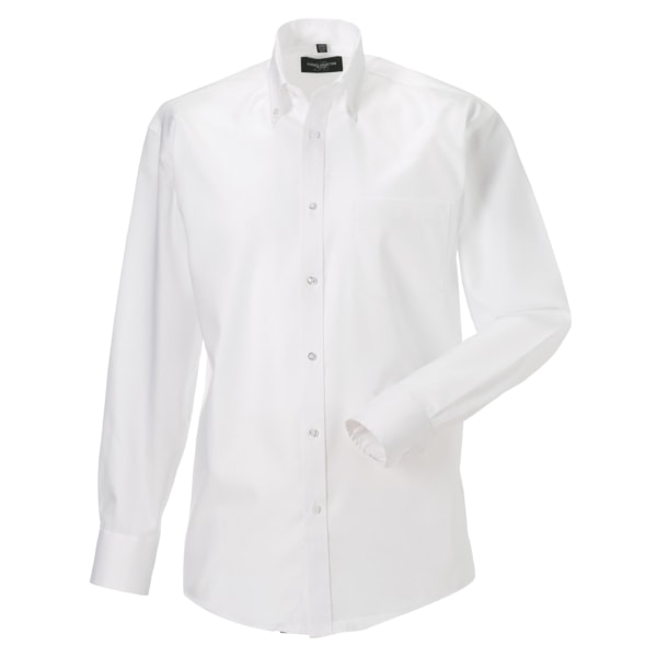 Russell Collection Herr Långärmad Ultimate Non-Iron Skjorta 17i White 17inch