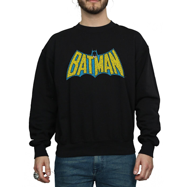 DC Comics Herr Batman Crackle Logo Sweatshirt M Svart Black M