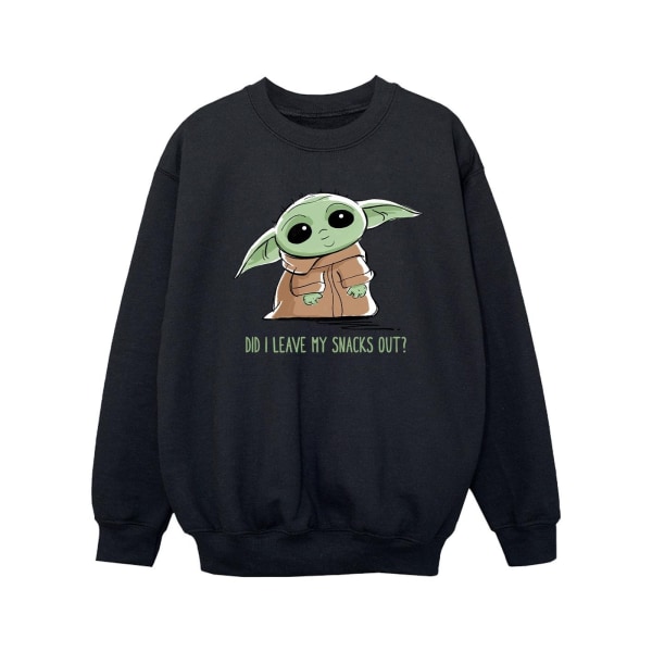 Star Wars Girls The Mandalorian Grogu Snacks Meme Sweatshirt 3- Black 3-4 Years