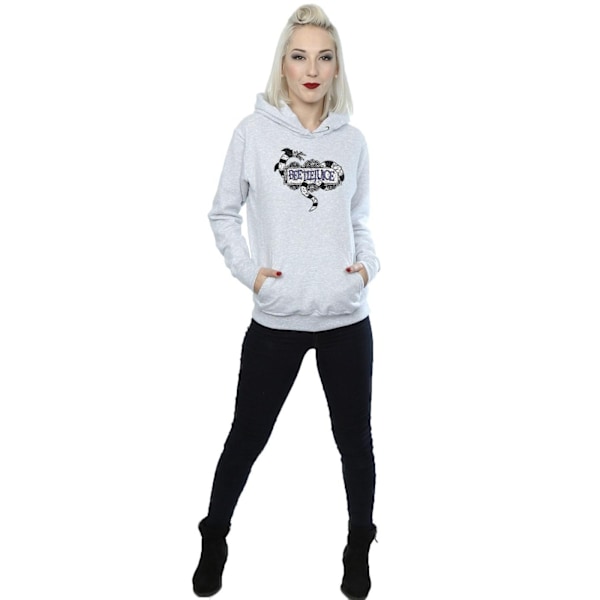 Beetlejuice Dam/Kvinnor Sandworm Logotyp Hoodie L Heather Grey Heather Grey L