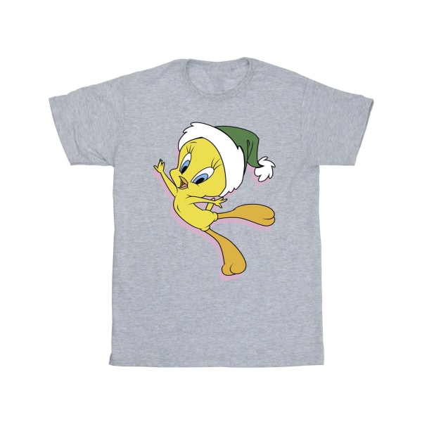 Looney Tunes Girls Tweety Julhatt T-shirt bomull 5-6 år Sports Grey 5-6 Years