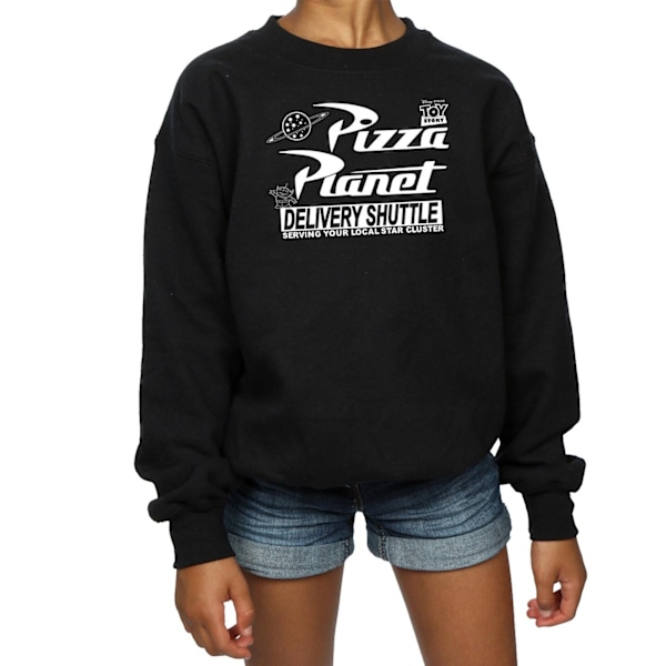 Disney Girls Toy Story Pizza Planet Logo Sweatshirt 12-13 år Black 12-13 Years