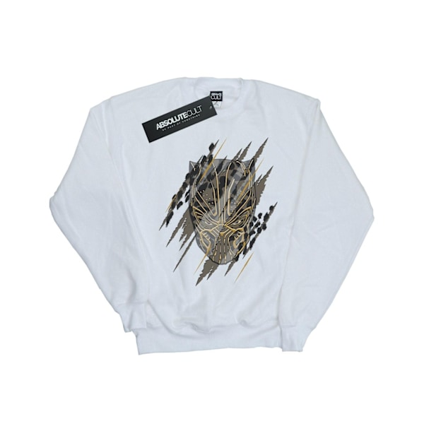 Marvel Boys Black Panther Gold Head Sweatshirt 7-8 år Vit White 7-8 Years