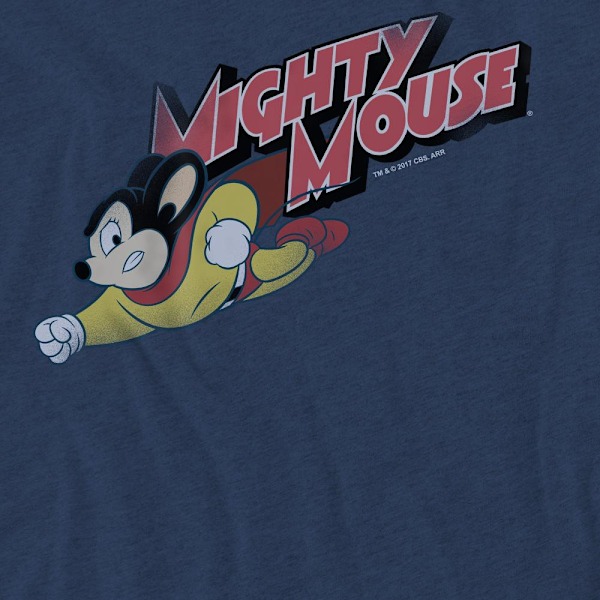 Mighty Mouse Unisex Vuxen Mighty Retro T-Shirt XXL Marinblå Navy XXL