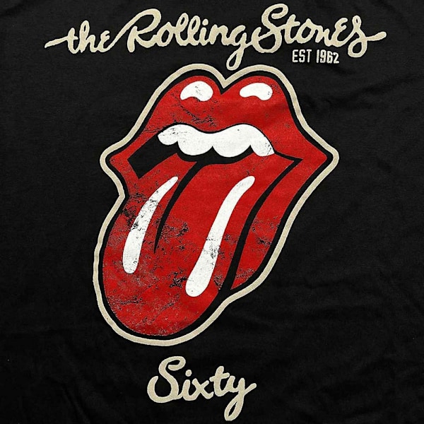 The Rolling Stones Unisex Adult Sixty Plastered Suede T-Shirt S Black S