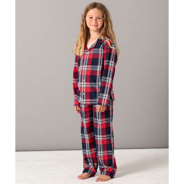 SF Minni Barn/Barn Tartan Pyjamas Set 7-8 År Röd/Marinblå Red/Navy 7-8 Years