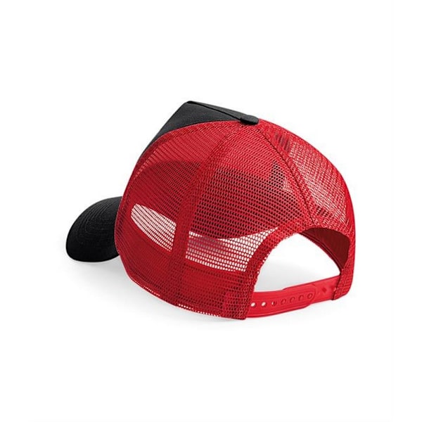 Beechfield Herr Halv Mesh Trucker Cap / Huvudbonad En Storlek Svart Black/Classic Red One Size