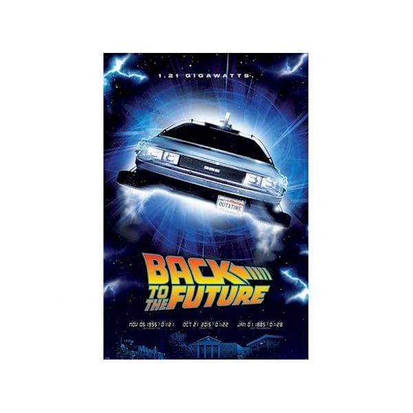 Tillbaka till framtiden Delorean Poster En Storlek Flerfärgad Multicoloured One Size