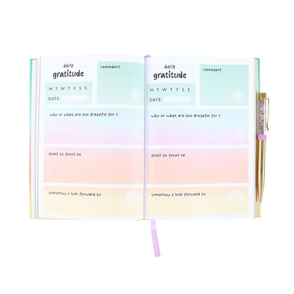 Something Different Tacksamhetsdagbok i Ametist med Penna, Storlek M Multicoloured One Size