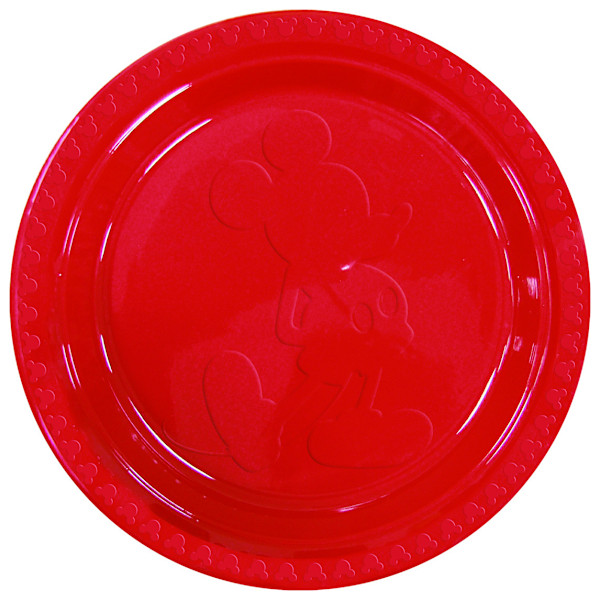 Disney Relief Plast Embossed Mickey Mouse Party Tallrikar (Förpackning Red One Size