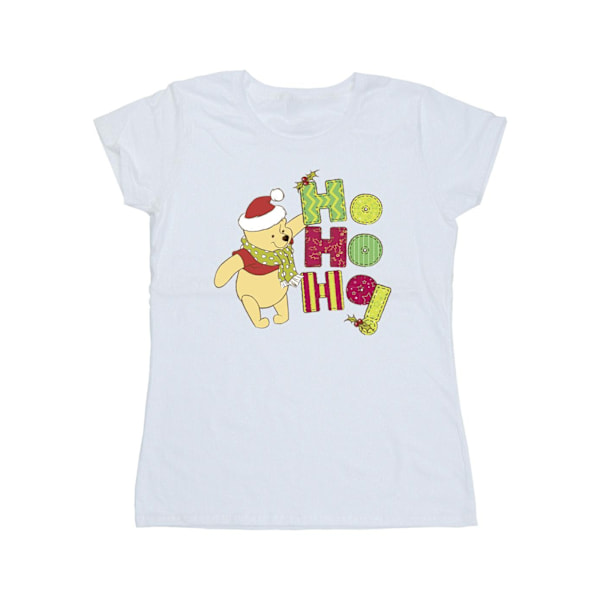 Disney Dam/Kvinnor Nalle Puh Ho Ho Ho Halsduk Bomull T-shirt White S