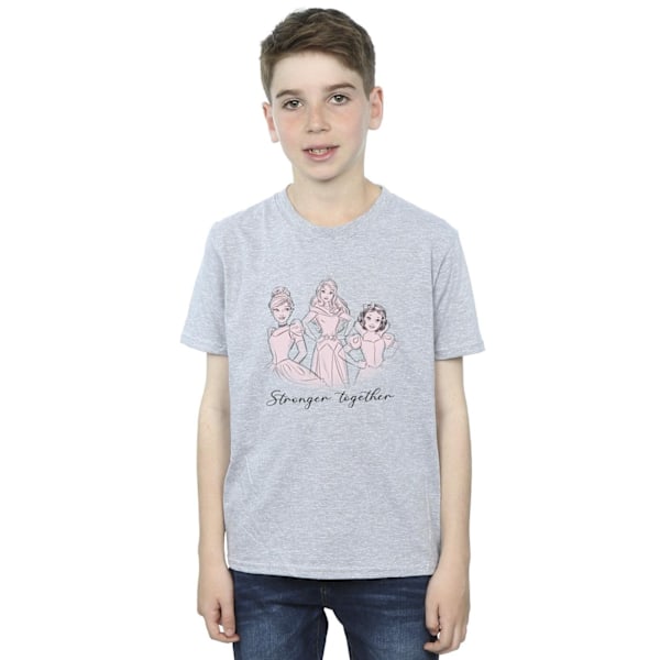 Disney Boys Princesses Stronger Together T-Shirt 7-8 år Spor Sports Grey 7-8 Years