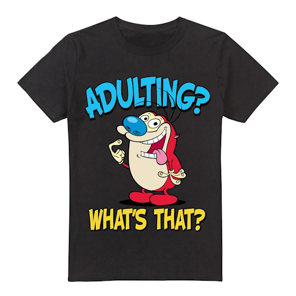 Ren & Stimpy Herr Adulting 2 T-Shirt 3XL Svart Black 3XL