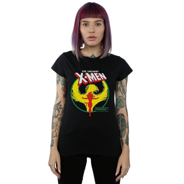 Marvel Dam X-Men Phoenix Circle T-shirt i bomull M Svart Black M