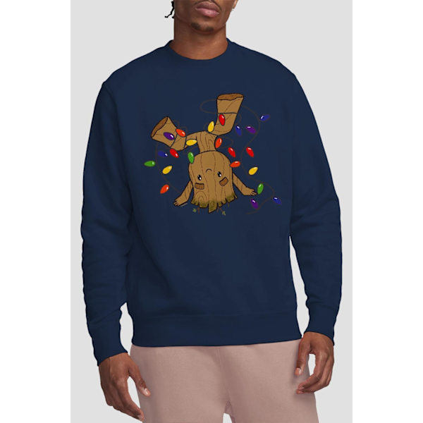 Guardians Of The Galaxy Unisex Vuxen Groot Julljus Tröja Navy S