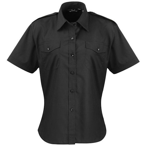 Premier Dam/Dam Short Sleeve Pilot Blus / Plain Work Sh Black 16