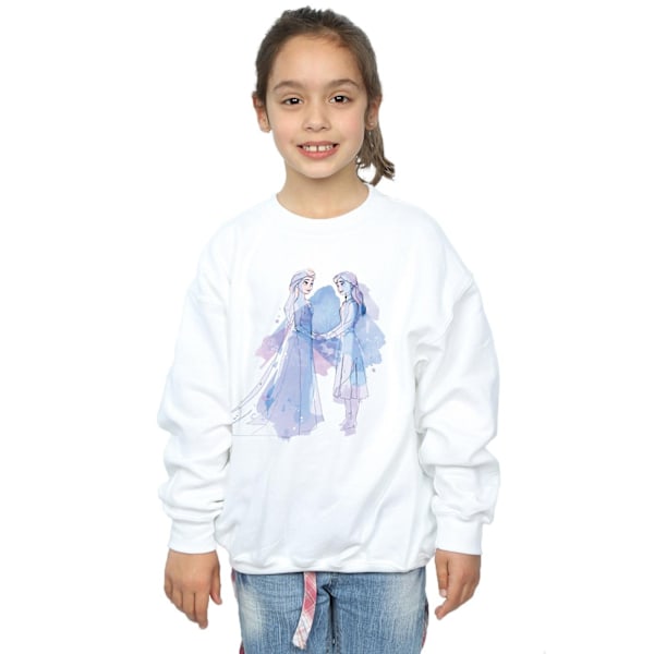 Disney Girls Frozen 2 Elsa Anna Sisters Sketch Sweatshirt 9-11 White 9-11 Years