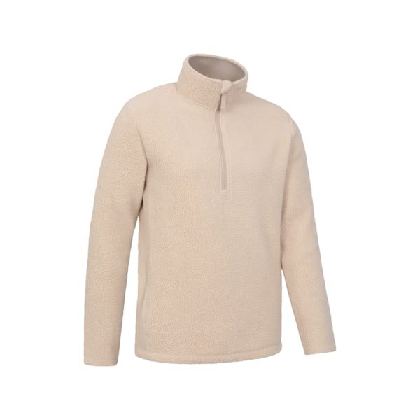 Mountain Warehouse Herr Ted Borg Halvzip Fleece Topp 4XL Beige Beige 4XL