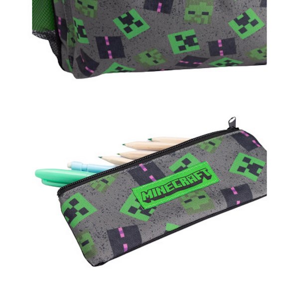Minecraft Lunch Bag och Ryggsäck Set (4-pack) One Size Grå/ Grey/Green/Black One Size