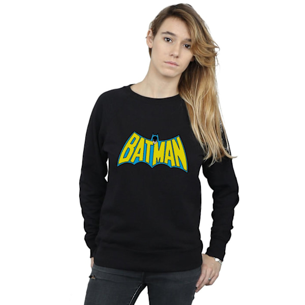 Batman Dam/Kvinnor Retro Logo Heather Sweatshirt L Svart Black L