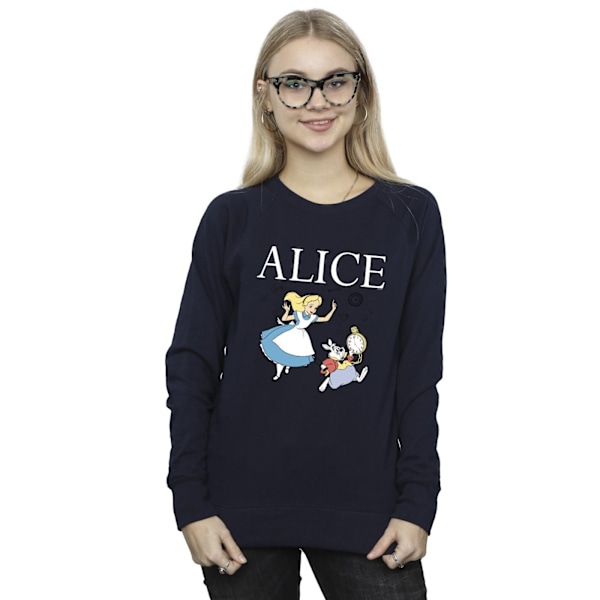 Disney Dam/Kvinnor Alice I Underlandet Följ Kaninen Tröja Navy Blue M
