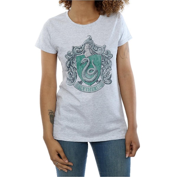 Harry Potter Dam/Kvinnor Slytherin T-Shirt M Sports Grey Sports Grey M