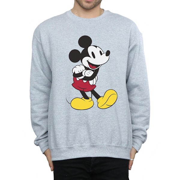 Disney Classic Mickey Mouse Sweatshirt L Sports Grey för män Sports Grey L