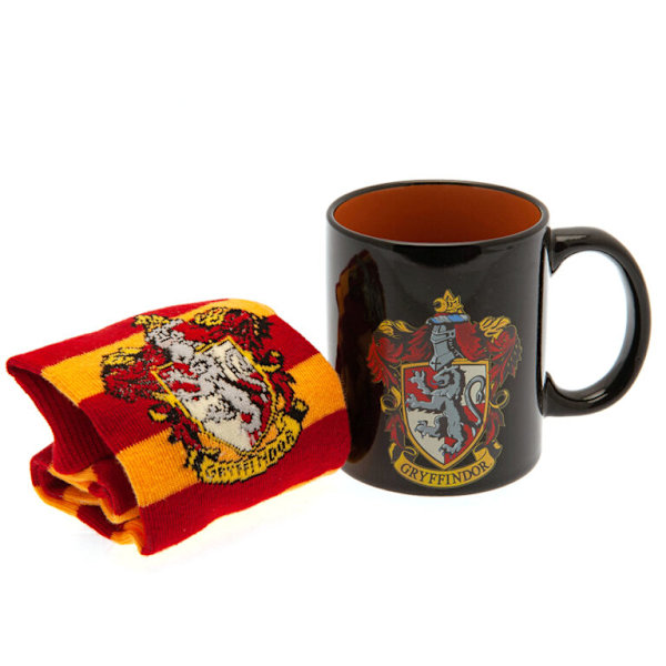 Harry Potter Gryffindor Crest Mugg och Sock Set One Size Svart/Röd Black/Red/Yellow One Size