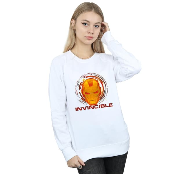 Marvel Dam/Kvinnor Avengers Iron Man Invincible Sweatshirt L White L