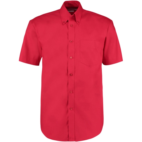 Kustom Kit Herr Kortärmad Corporate Oxford Shirt 19 tum Röd Red 19inch