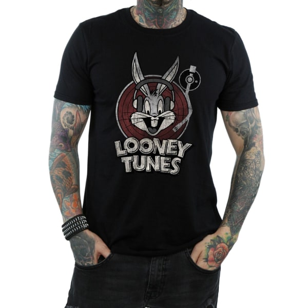 Looney Tunes Herr Bugs Bunny Logotyp Bomull T-shirt S Svart Black S