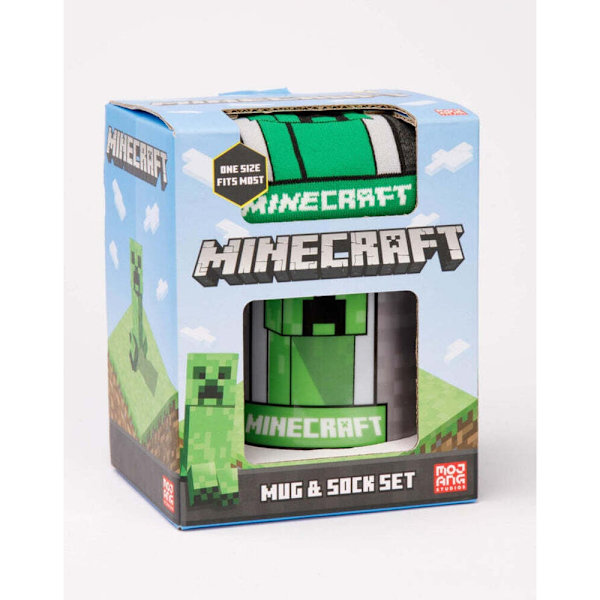 Minecraft Barnmuggar och strumpor för barn/barn Creeper Set En storlek Grön Green/Grey One Size