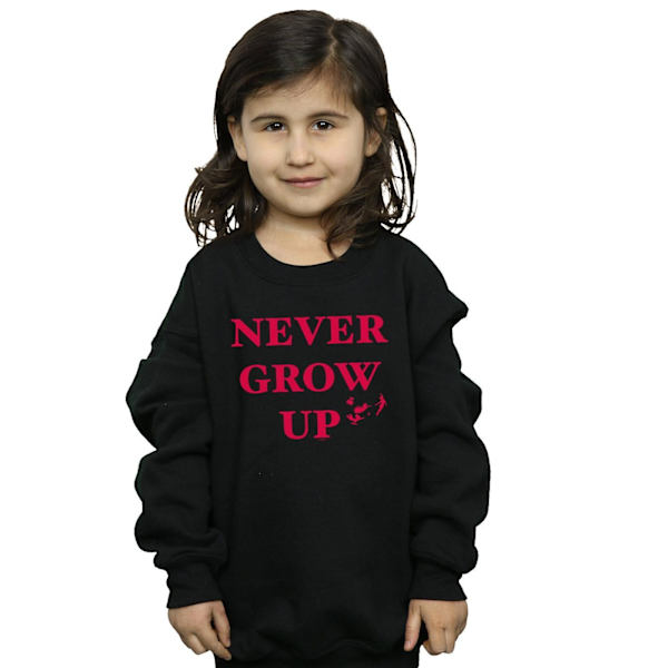 Disney Girls Peter Pan Never Grow Up Sweatshirt 12-13 år Bla Black 12-13 Years